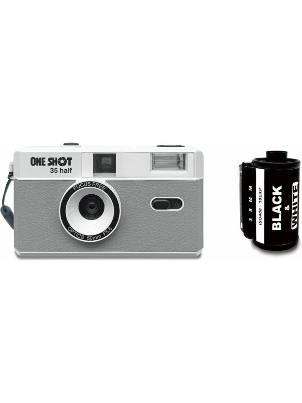 Reusable Retro 35mm Point and Shoot Camera with Built-in Flash & Film Included